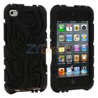 Black Totem Silicone Skin Case Cover Accessory for iPod Touch 4th Gen 