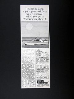   Watermaker Boat Marine Salt Sea Water Distiller 1966 Ad advertisement