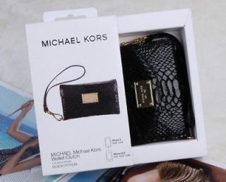 New Michael Kors wallet Clutch Wristlet case for Phone4 3G 4S black 