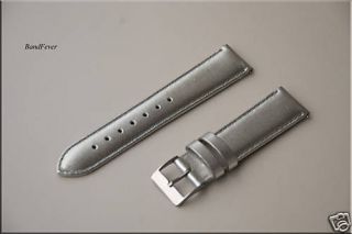 20mm METALLIC SILVER WATCH BAND FITS MICHELE,INVICTA AND ELINI WATCH