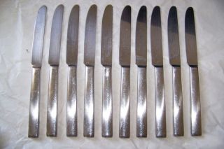 10 Calderoni Dinner Knives Inox, Unk Pattern, Italy