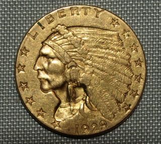 1929 $2.50 Dollar Quarter Eagle Gold Coin