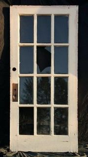 36x84 Antique Oak French Exterior Entry Door Beveled Glass Lites 