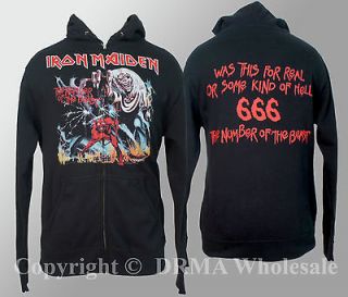 Authentic IRON MAIDEN 666 Number of The Beast Zipup HOODIE S M L XL 