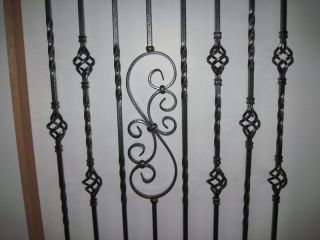 SCROLL IRON BALUSTERS SILVER VEIN WITH SHOE INCLUDED