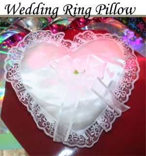Wedding Ring Heart Pillow Garter Rings Bearer Marry Wed