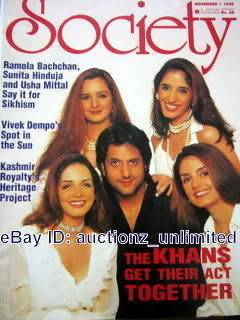 Society Nov 1998 Fardeen Khan Sussanne Roshan Farah Laila Ramola 