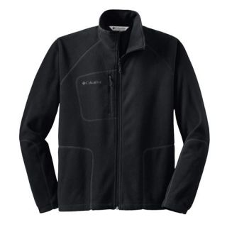 NEW Mens COLUMBIA Fleece Jacket Western Trek BLACK Full Zip Front Zip 