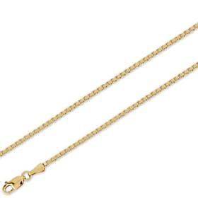   Solid Yellow Italian Gold Box Chain Necklace 1.2mm 16, 18, 20, 22