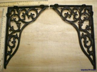 Lg Ornate Shelf BRACKETS Corbels Brace 11x8 cast iron