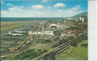 Caracas Venezuela airport @ Marquetia 60s postcard with 2 Pan Am 707 