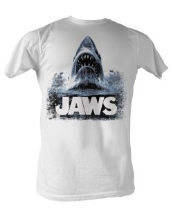 Jaws Movie Great White Shark Breaking Water Licensed Tee Shirt Sizes S 