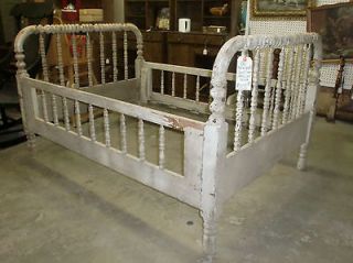 Antique Shabby Painted Cottage Jenny Lind Spool Bed Child/Youth