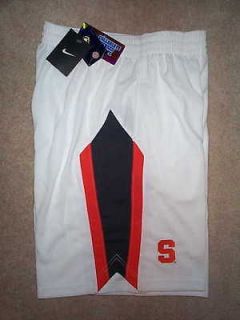   ) NIKE Syracuse Orange STITCHED/SEWN Lacrosse WHITE Jersey Shorts XL