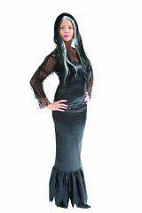 Black Morticia Addams Family Halloween Fancy Dress 8 10