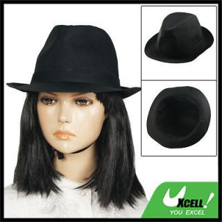 Cloche Style 4.3 Depth Black Cotton Blends Hat for Lady