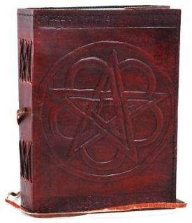 Pentagram Pentacle Leather Blank Book ~ Book of Shadows ~ Grimoire