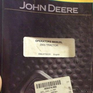 John Deere 2955 Tractor Operators Manual Hay Baler Bailer