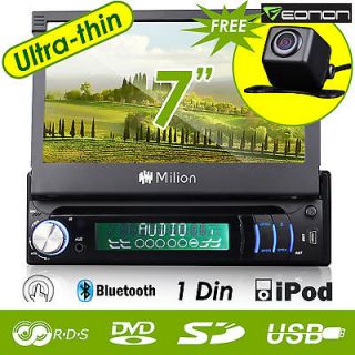 C1205 7LCD 1Din Radio Car Stereo Touch FM BT SD iPod 4x65W DVD Player 