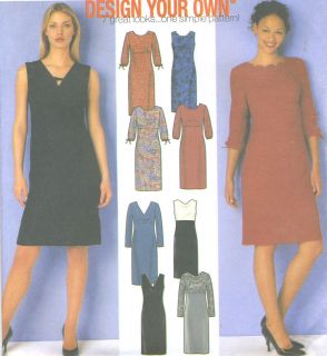 Misses Design Your Own Dress Sewing Pattern Neck Variations Empire 