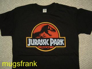 New Jurassic Park Movie Dinosaur Logo Black T Shirt
