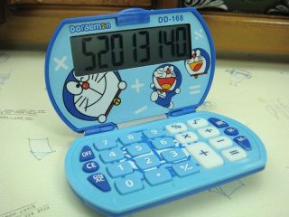  Mini Doraemon Foldable Pocket Basic Electronic Calculator   8 Digitals
