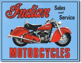 Indian Motorcycle TIN SIGN Sales Service classic ad 127