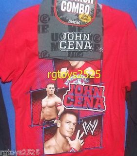 WWE John Cena Long Sleeve T Shirt Size 4 5 XS Childs New w Beanie Hat 