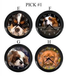 Cavalier King Charles Spaniel Dog Puppy Puppies E H Wall Clock Gift # 