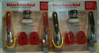 NEW KitchenAid 5 Piece Sink Brush Set Soap Dispenser Sponge Brushes 