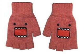 Domo Kun Pink Face Knit Fingerless Gloves
