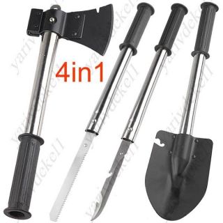 Military Type Steel Survival Shovel+Axe+Saw+Knife Combined Camp Tool 