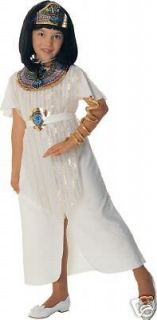 Child Girls QUEEN CLEOPATRA Princess Costume White Dress + Headpiece 