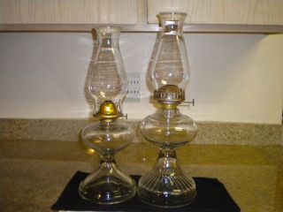 ANTIQUE EAGLE OIL LAMPS* Old Antique Oil Lamps Thick Glass Free 