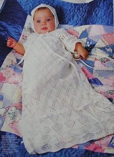 Christening Gown Set Baby Infant Knitting Pattern