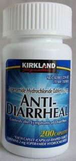 Kirkland Anti Diarrheal Loperamide 2mg 1x 200 Caplets Free Worldwide 