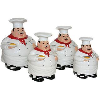 Plump Chef Collection Deluxe Handcrafted 4 Piece Kitchen Canister Set