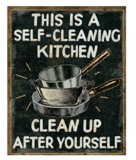   10 x 13 THIS IS A SELF CLEANING KITCHEN VINTAGE DECOR Metal Sign New