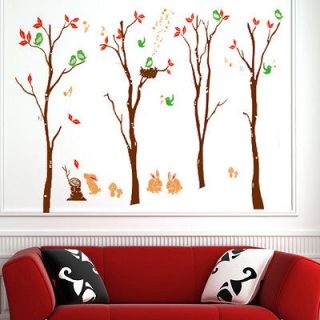   Trees Color Brown Room Wall Sticker Decor Decals Removable Art Kids