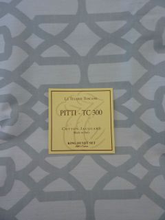 pc Le Telerie Toscane Pitti 300 TC Jacquard King Duvet Cover & Shams 
