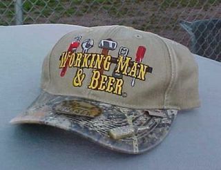 WORKING MAN & BEER CAP / HAT BOTTLE OPENER IN HAT NEW