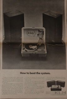 1970 KLH Model 24 Stereo/Phonogr​aph system Kooky Kat photo print ad