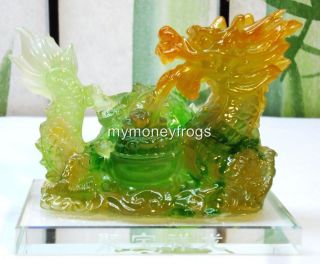 Green Jade Chinese Oriental Lucky Feng Shui DRAGON Year Figurine 