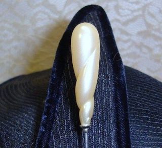 VINTAGE TWISTED LONG PEARL TOP Ladies NEW HATPIN LAPEL CHECK OUT FREE 