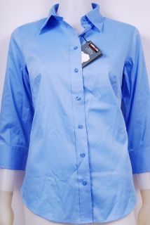 New Kirkland Womens Non Iron Stretch Tailored Fit 3/4 Sleeve Shirt in 