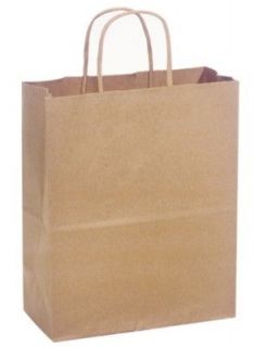 20   KRAFT BROWN PAPER CUB Gift Handle Shopping Bags 8 1/4 x 4 3/4 