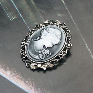  Stud Vintage Lady Cameo Pin Brooch & Pendant for Necklace /Ess_S