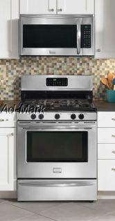   STAINLESS STEEL 30 GAS RANGE AND OTR MICROWAVE KITCHEN PACKAGE