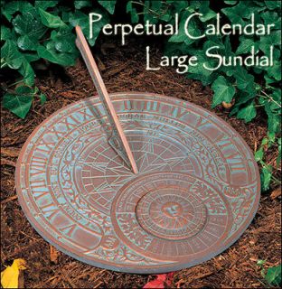 WHITEHALL PERPETUAL CALENDAR SUNDIAL LARGE ALUMINUM SHIPS IN 1 DAY 