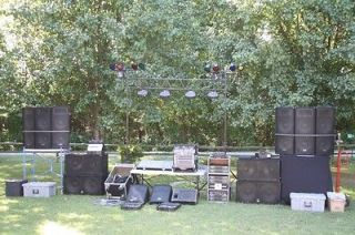 Complete PA System Speakers Subwoofers Monitors Amps Lights Rack Cases 
